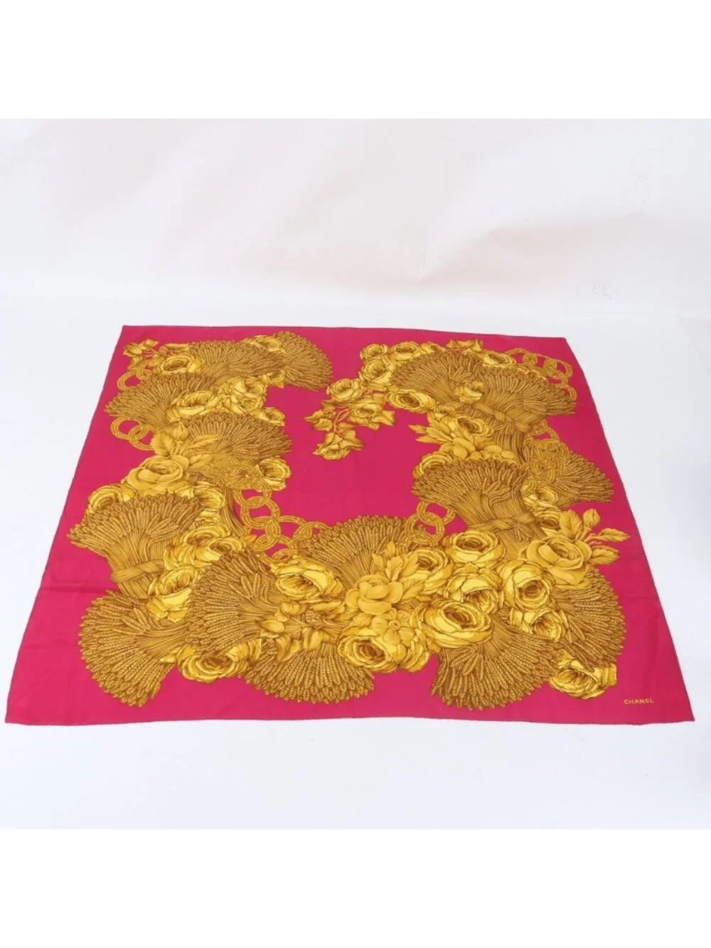 Chanel Camellia Chain Pattern Scarf